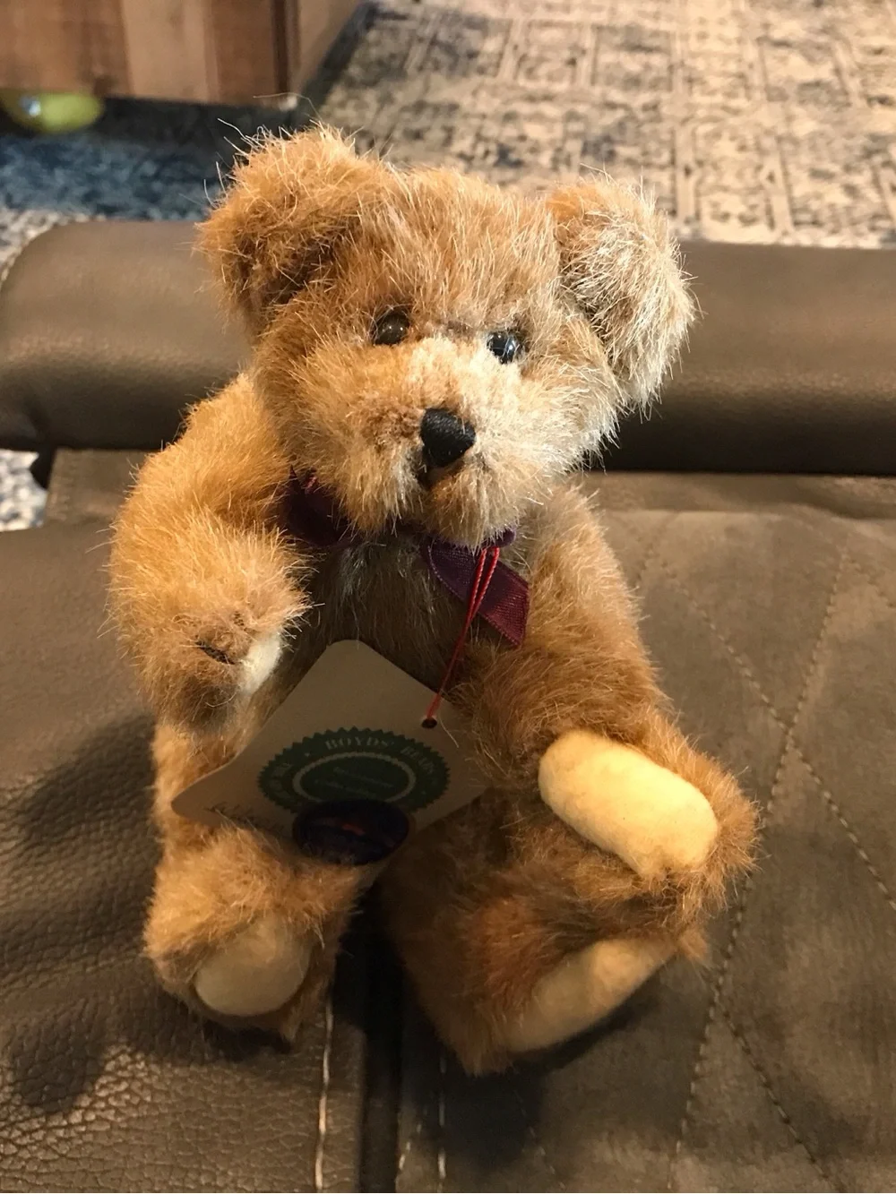 Boyds Bears Brown Plush Teddy with Cream Paw